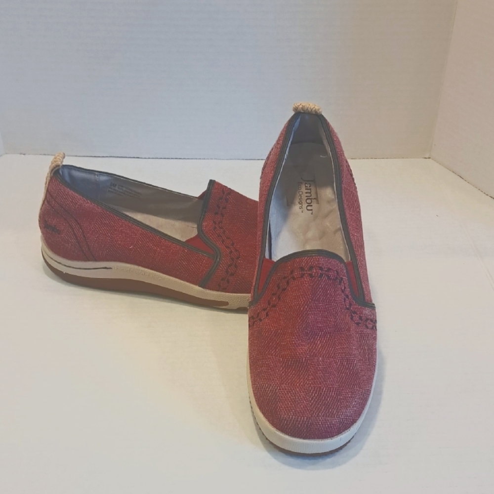 Jambu Eco Designs Red Casual Flats with Elastic Panels